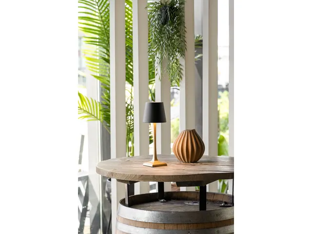 Lampe de table Securit Roma LED rechargeable dimmable noir-or