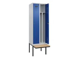 locker met bank,voor scheiding van kleding,HxBxD 2120x600x815mm,2vak - 1