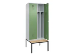locker met bank,voor scheiding van kleding,HxBxD 2120x800x815mm,2vak