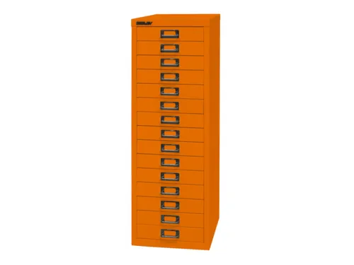kantoor-ladekast HxBxD 860x279x380mm 15 laden romp oranje staal