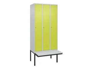 locker met bank,HxBxD 2120x900x815mm,3vak,vak B 300mm,cil.-slot - 1