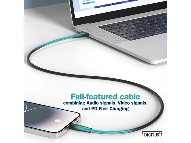 USB siliconen aansluitkabel USB-C USB-C 0,5m USB 4.0 Gen3 40G 240W 8K