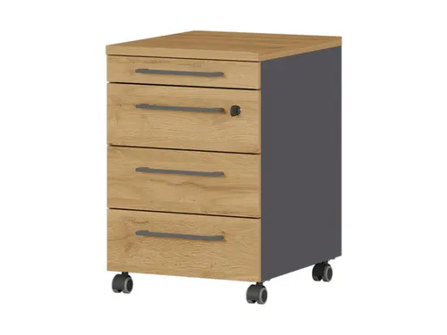 mobiel ladeblok,HxBxD 610x420x400mm,4lade(n),m. beugelgreep