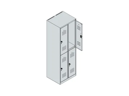 dubbeldekse locker,HxBxD 1850x600x500mm,2x2vak.,vak B 300mm