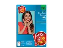 inkjetfotopapier Sigel A4 wit hoogglans 195 gram 20+20 vel gratis