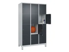 lockerkast,HxBxD 1950x1200x500mm,3x4vakken,vak B 400mm,cil.-slot