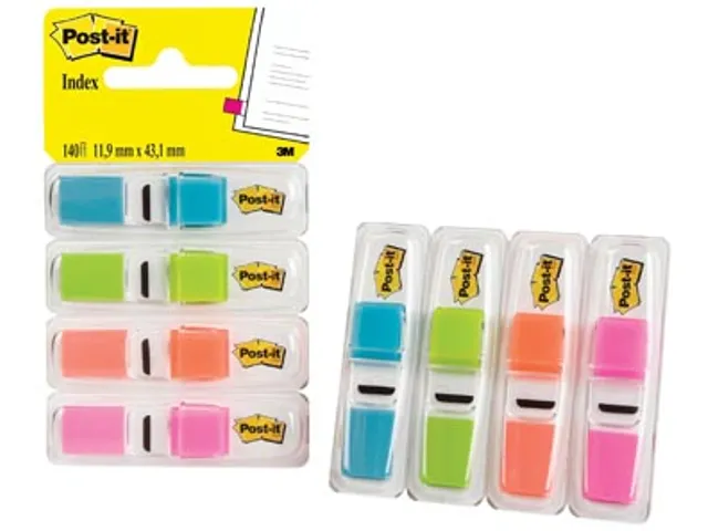 Index Smal, Ft 12 X 43 Mm, Blister Met 4 Kleuren, 35 Tabs Per