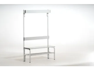 omkleedbank,HxLxD 1650x1015x375mm,alu. lijsten,frame staal RAL7035 - 2