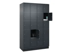 lockerkast,HxBxD 1950x1200x500mm,4x5vakken,vak B 300mm,cil.-slot