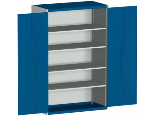 kast met geperforeerde platen,HxBxD 2000x1300x650mm,4xStalen bodem