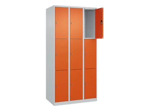 lockerkast,HxBxD 1850x900x500mm,3x3vakken,vak B 300mm,cil.-slot