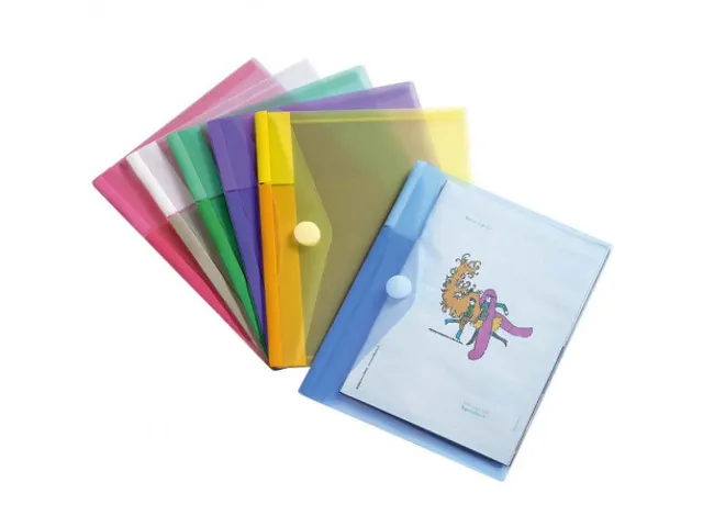 Enveloptas Djois Color Collection A4 horizontaal geperforeerd assorti