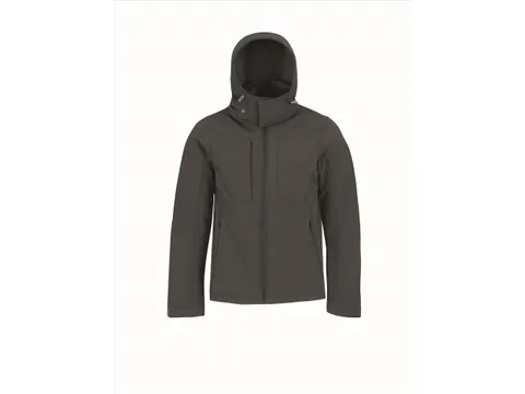 B&C 5JM950 softshell met kap, donkergrijs, maat L, per stuk