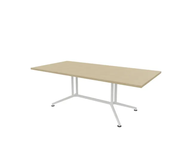 vergadertafel,HxBxD 740x2100x1000mm,rechthoekig,V-vormonderstel wit