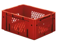 Euronorm Stapelkrat Rood 175x400x300mm 14.5l Wanden Opengewerkt/Bodem