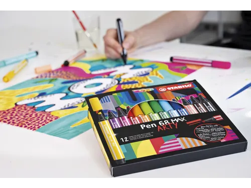 Viltstift STABILO Pen 68 Max Arty assorti etui à 24 stuks