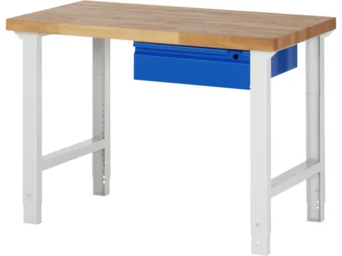 werkbank,RAL 7035/RAL 5010,HxBxD 790-1140x1250x700mm,beukblad