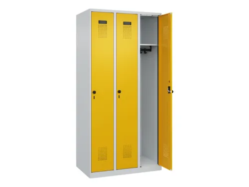 locker,HxBxD 1850x900x500mm,3vak,vak B 300mm,draaigrendel