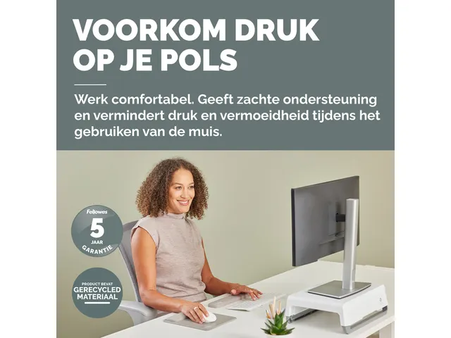 Muismat met polssteun Fellowes Breyta zand 20x24cm