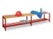 banc-patère,LxP 2000x370mm,barrettes en bois hêtre,piètement RAL300