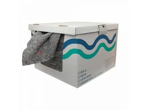 Euro poetsdoek donkerbont wegwerp, doos 5 kg.