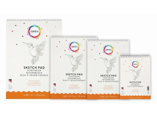 Schetsblok Qrea A4 24 vel 120gr spiraal