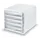 ladeblok,5lade(n),HxBxD 250x265x340mm,kunststof,wit,laden glashelder