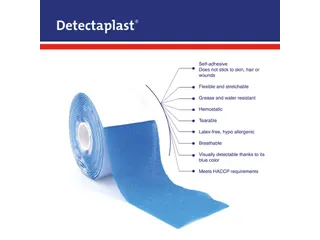 Detectaplast Zelfklevend schuimverband 6cm x 4,5mtr, blauw - 5