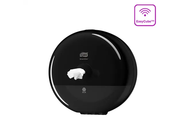 Tork 681008 T9 SmartOne Mini Toiletpapier Dispenser Elevation Zwart
