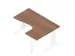 Bureau d’angle 730x1600x1200mm retour à droite noyer/blanc