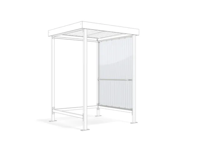 Zijwand voor rokersoverkapping rechts/links polycarbonaat bouwframe RA