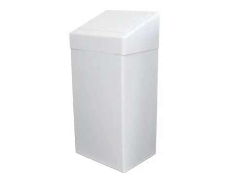 Afvalbak 438415 50 Liter staal wit gemoffeld