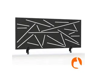 Akoestisch Bureaupaneel met patroon uitsnede 60x160cm Zwart - 1