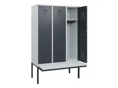 locker met bank,HxBxD 1950x1200x815mm,3vak,vak B 400mm,cilinderslot
