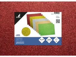 Glitterkarton Kangaro pak 10 vel 25x35cm, 2x5 kleuren 300 grams