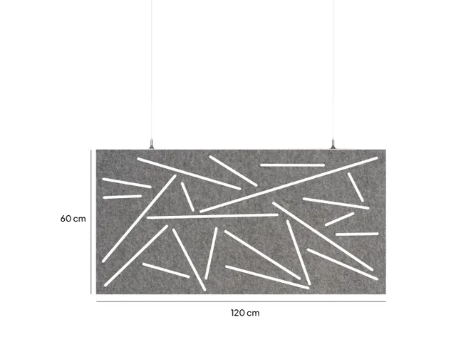 Akoestisch plafondpaneel met patroon uitsnede 60x120cm Grijs