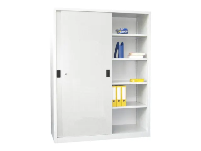 schuifdeurkast,HxBxD 1950x1500x600mm,RAL7035,front RAL7035