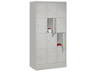 lockerkast,HxBxD 1850x900x500mm,3x4vakken,RAL7035,front RAL7016 - 1