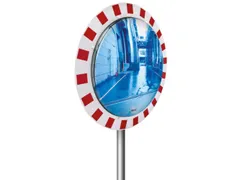 verkeersspiegel,Ø 1000mm,spiegel RVS,frame pvc-schuimstof,rood/wit