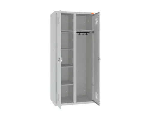 kleding-/wasgoedkast,RAL 7035,HxBxD 1800x800x500mm,2vak,draaigrendel
