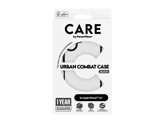 PanzerGlass CARE by Urban Combat Case Transparent iPhone 16, Hoe