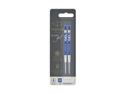 Gelschrijvervulling Parker Quink medium blauw blister à 2 stuks