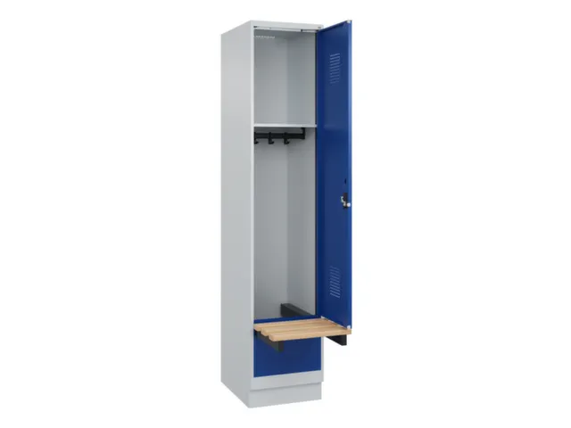 locker met bank,HxBxD 1950x400x815mm,1vak,vak B 400mm,cilinderslot