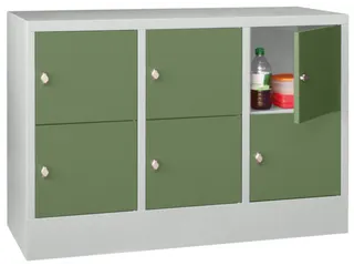 lockerkast,HxBxD 855x1200x500mm,3x2vakken,RAL7035,front RAL6011 - 2