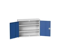 wandkast 800x1050x350mm 2xStalen bodem sokkel Ral 7035 front Ral 5010