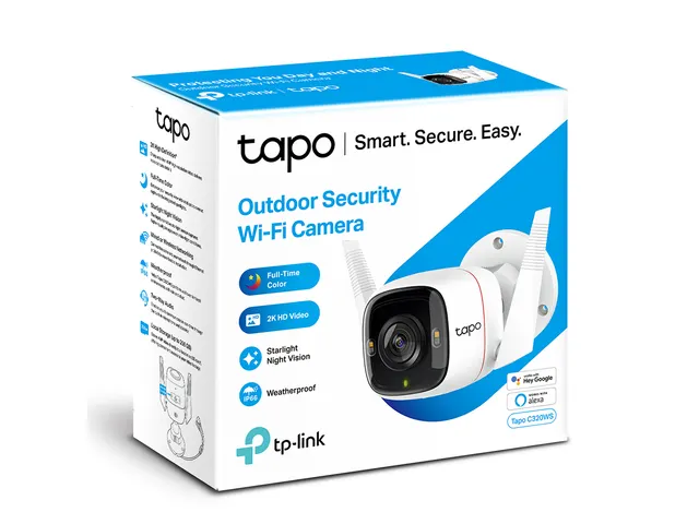 Tp-Link Tapo Security Camera 2560X1440P 2.4Ghz White