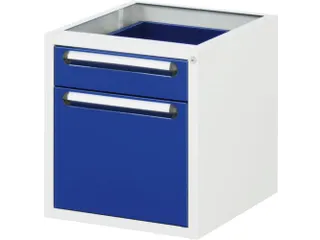 schuiflade-onderbouw v. werkbank HxBxD 545x480x600mm 2laden RAL5010 - 1