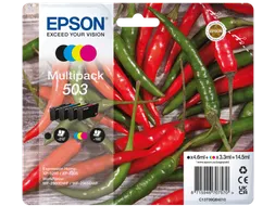 Epson 503, Normaal rendement, Zwart, Cyaan, Magenta, Geel, 4,6 ml, 3,3