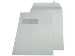 Zak Akte Envelop C4 229x324mm venster links strip naturel wit 250stuks