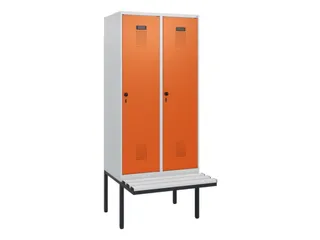 locker met bank,HxBxD 1950x800x815mm,2vak,vak B 400mm,draaigrendel - 2